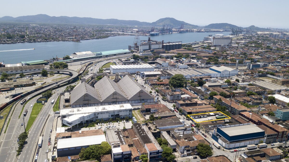Vista aérea panorâmica da região