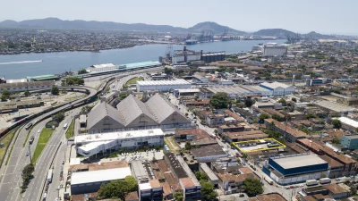 Vista aérea panorâmica da região